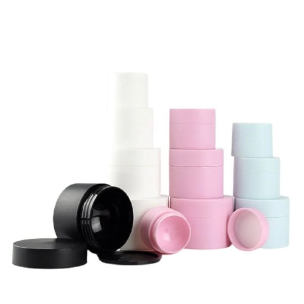 Factory Outlet Frost plástico PP Gabos de creme para cuidados com a pele garrafa recarregável Branco branco Pink preto preto vazio embalagens de cosméticos redondos e creme para olhos recipiente 5g 15g 20g 30g 50g