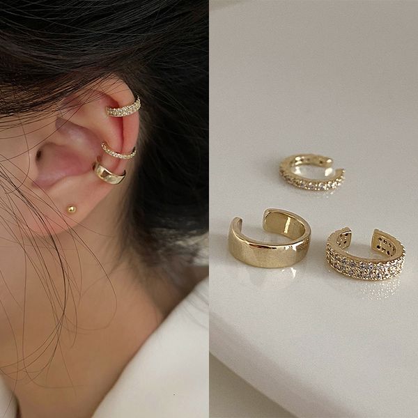 Manguito de orelha lats delicado zircão fofo ring rings feminino sem piercings cartilagem falsa para mulheres jóias de moda 230424