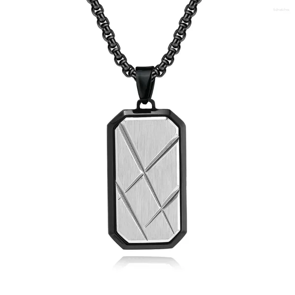 Collane con ciondolo Collana con targhetta per cani Koaem Uomo Ragazzi Coltello militare in acciaio inossidabile Modello di intaglio Gioielli Regalo Catena da 24 pollici