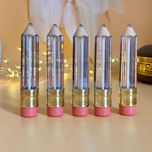 Speicherflaschen 5 ml leerer Lipglossrohrbehälter Clear Rohres Bleistiftform Lippenstift Nachfüllbar Lipgloss Packung