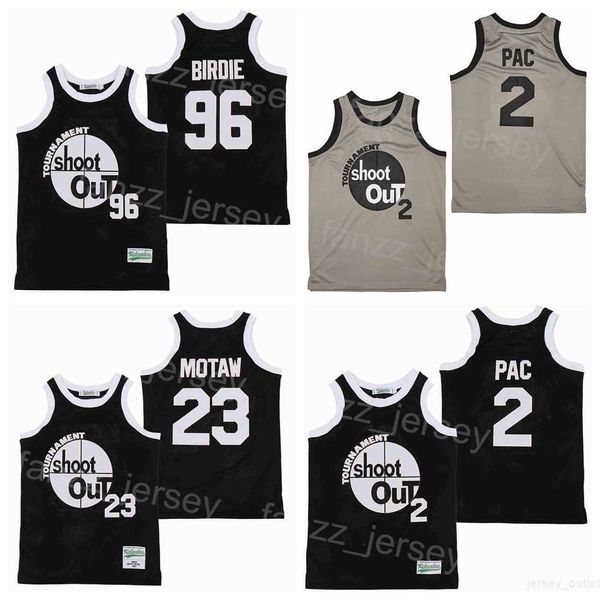 Moive 96 Tupac Shakur Birdie Jerseys Basketball Tournament Shoot Out Birdmen 23 Motaw Wood 2 Pac Над костюмом Rim Double Team Retro College Vintage Pullover