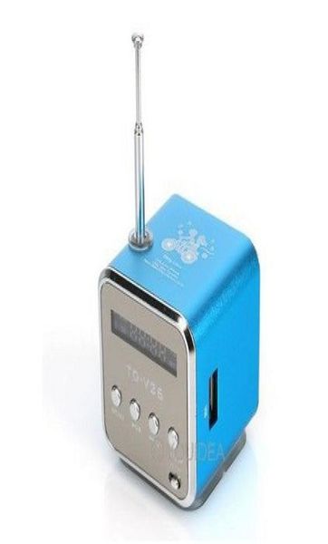 Schiff Blauer digitaler tragbarer Lautsprecher Mini-Lautsprecher MP3-Player USB-Disk Micro SD TF-Karte FM-Radio Line-In-Out-Soundbox 804523429503