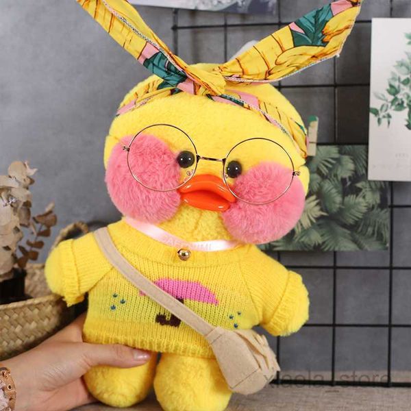 Animali di peluche ripieni 30 cm simpatico anatra gialla lalafanfan peluche morbido fabbrica di acido ialuronico coreano cartoon anatre bambola regali di compleanno per bambini