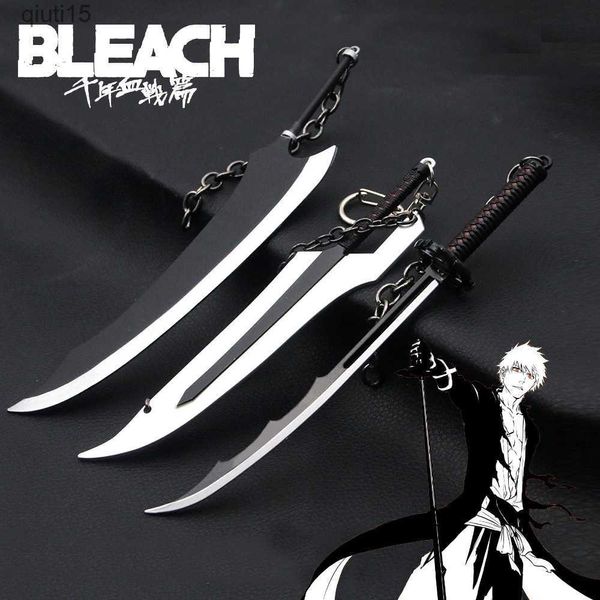 Cartoon Figuren BLEACH Waffe Ichigo Kurosak Cut off the moon moonless Schlüsselanhänger Anime Spielzeugwaffen Katana Samurai Schwert Geschenk Kinderspielzeug für Jungen T230425