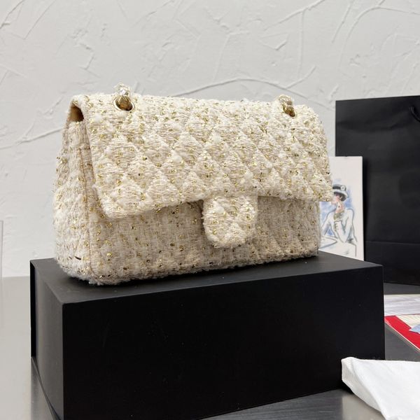 Chaneles pacote ms ombro thread treliça luxo topo designers de alta qualidade bolsa feminina moda bolsas cosbody carta