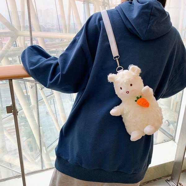 Kosmetiktaschen Ugly Cute Little Girl Bag Cartoon Wool Lamb Single Shoulder Messenger Im Herbst und Winter 2023