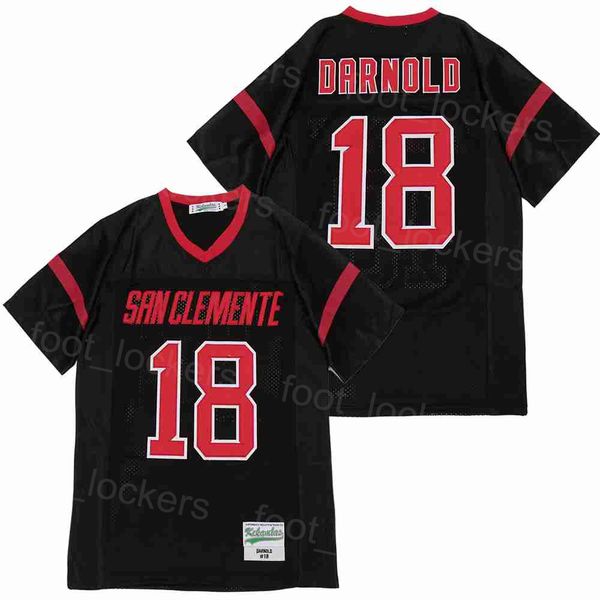 High School 18 Sam Darnold Maglia da calcio San Clemente College Moive in puro cotone per gli appassionati di sport Tutte le cuciture HipHop Squadra traspirante Pullover vintage nero Saldi