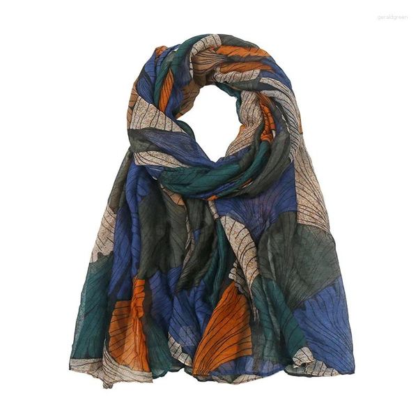 Шарфы 180 85 см, большие женские брендовые вискозные шарфы, вуаль с большим лепестком и цветочным принтом, хиджаб, шали и накидки, женские платки, роскошный дизайнер 2023