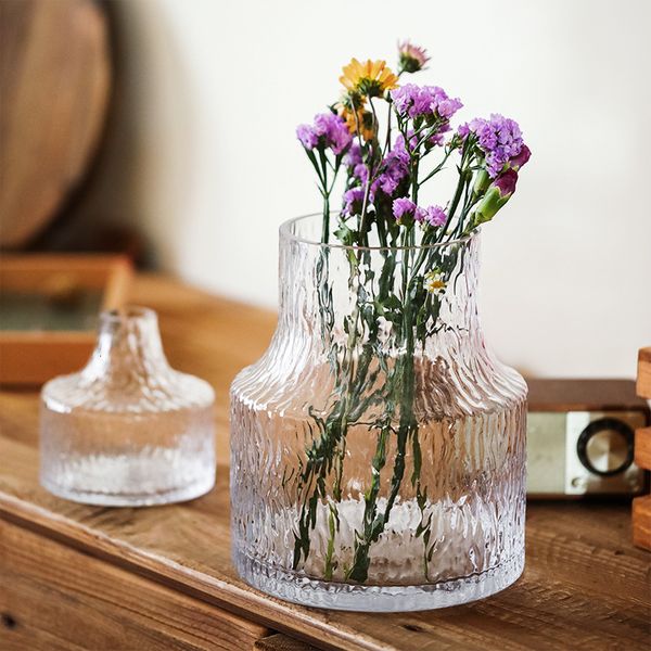 Vasi Nordic Glacial Glass Vase Eeveryday Decorazione domestica Vaso da fiori Contenitore per piante Porta fiori fatti a mano 230425