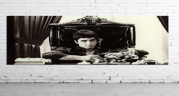 AL PACINO SCARFACE Poster del film Decorazione della casa Pittura a olio su tela in bianco e nero Pop Art Immagini a parete Soggiorno Decorazioni per la casa6314430