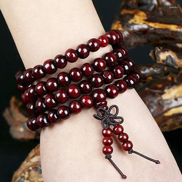 Bangle Sândalo Budismo Tibetano Mala Sandália Oração Beads 108 Pulseira Mulheres Homens Yoga Meditação Colar