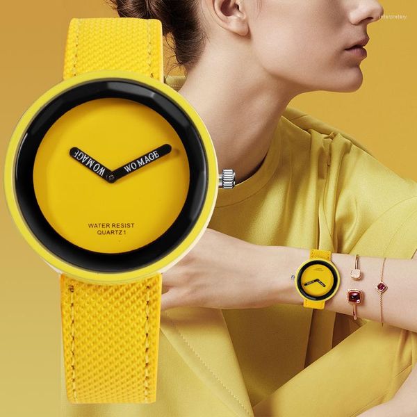 Armbanduhren Einfache Mode Damenuhr Top-Markenuhren Leder Für Junges Mädchen Uhr Zegarek Damski