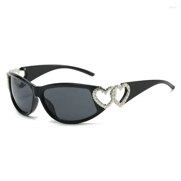 Occhiali da sole a forma di cuore amore decorativo donna uomo design di alta qualità protezione UV di lusso occhiali da sole occhiali retrò vintage Y2K