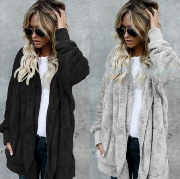 Mulheres jaquetas de pele sintética Outerwear inverno com capuz casacos de veludo designer roupas soltas jaqueta quente jaqueta de moda casaco de alta qualidade jaqueta de malha