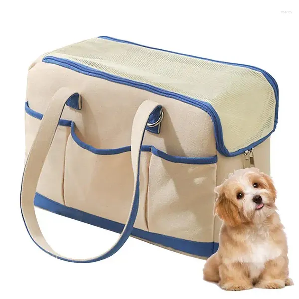 Portadores de gato cão macio-face portátil pet transportadora sacola com bolsos versátil respirável removível pequeno para