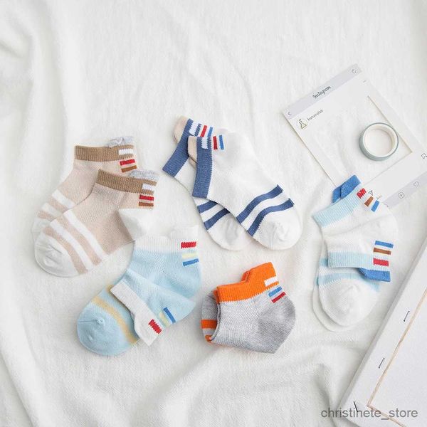 Kinder Socken 5 Paare/los 2-9Y Baby Socken Sommer Baumwolle Gestreiften Sport Stil Kinder Socken Mädchen Mesh Nette Neugeborene Jungen Kleinkind socken Baby R231125