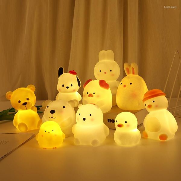 Nachtlichter Licht Schlafzimmer Dekor Knopf Batteriebetriebenes Mondlicht Cartoon Tier Lampen Kinder Geschenk Dekorative Lampe