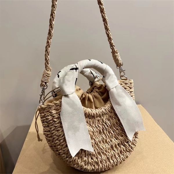 2023 Semi-Circle Stroh Strandtaschen Umhängetasche Designer Tasche Handtasche Sommer Häkeln Einkaufstasche Luxus Handtaschen Geldbörsen Mode Totes TOP