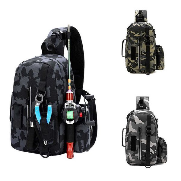 Bolsa de pesca de sacos ao ar livre Saco de cintura dobrável de ombro de ombro de grande capacidade para arremesso de pesca ao ar livre Backpack Tackle Sagring Travel Transhet Bags J230424