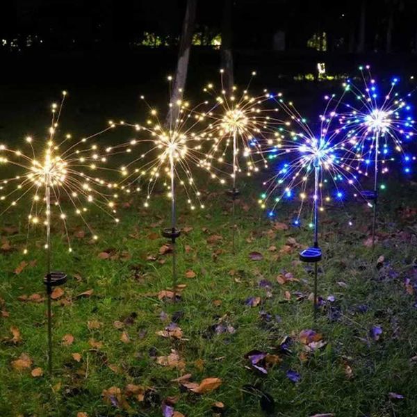 Rasenlampen, Solarlicht im Freien, Gartenbeleuchtung, Solar-Feuerwerk, Lichtergirlande, Feuerwerk, Glühwürmchen, Rasenlampen, Landbalkon-Dekorlampe, Q231125