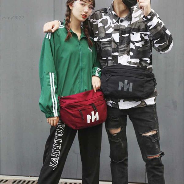 Totes Große Kapazität Frauen Gürteltasche Leinwand Große Gürteltasche Leuchtende Unisex Gürteltasche Hip Hop Crossbody Brusttaschen Mode Bananengeldbörse