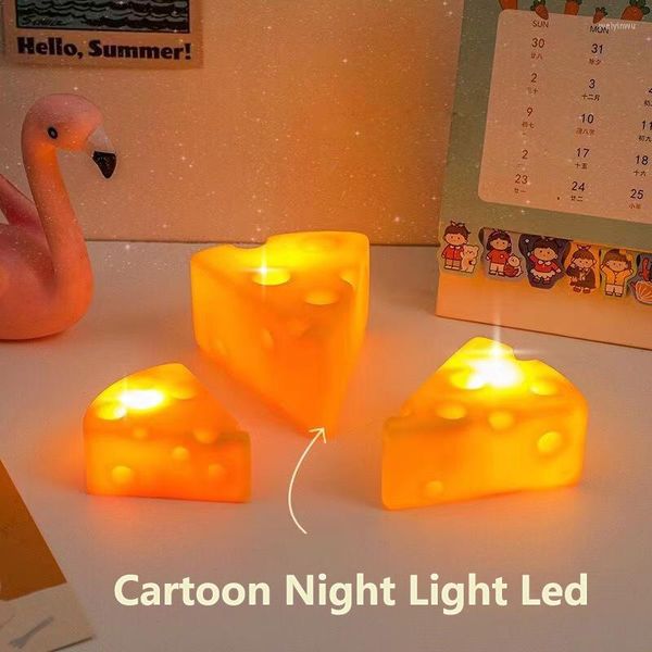 Nachtlichter Schöne Käse LED Licht Design Atmosphäre Kinderzimmer Desktop Dekorative Spielzeug Geschenke