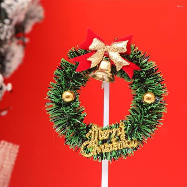 Festival Malzemeleri PVC Mutlu Noel Ağacı Kek Topper Dekorasyonları Ev için Mutlu Yıl Bell Xmas Parti Dekorasyonu 2023