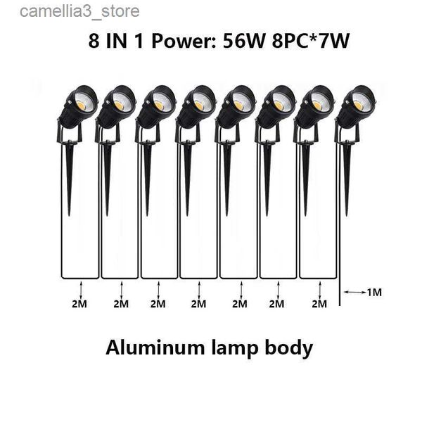 Rasenlampen 4-6-8 IN 1 Outdoor-LED-Gartenleuchten Wasserdichte Rasenlampe 28W42W56W Landschafts-Spike-Strahler 24V110V220V Aluminiumlampe Q231125