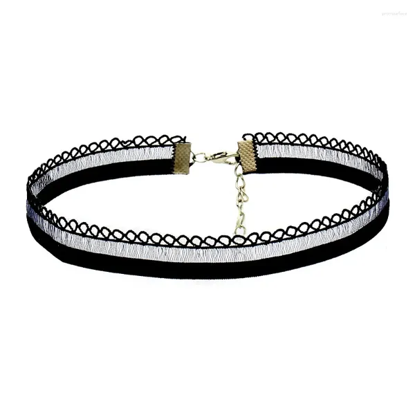 Catene Accessori da donna di moda coreana Punk gotico Girocollo in pizzo nero Collana in velluto Ragazza Collo Gioielli Regali per le donne