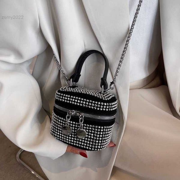 Totes Mode Strass Lippenstift Taschen für Frauen Luxus Kette Umhängetasche Neue Geldbörsen und Handtaschen Designer Crossbody Bag Cute Satchel