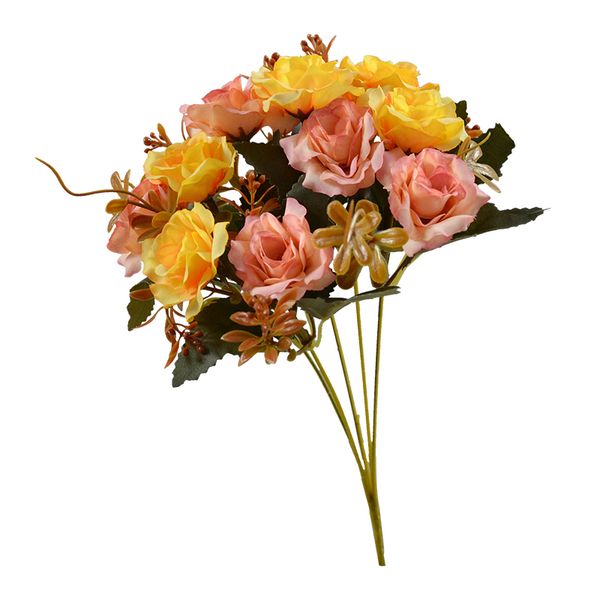 Vendita calda Diamond Rose Bouquet Fiori di stoffa di seta artificiale Decorazione di nozze Bouquet di mani Arredamento per la casa Decorazione natalizia Commercio all'ingrosso della fabbrica