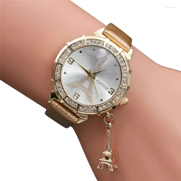 Orologi da polso NO.2 Polso al quarzo da donna La Torre Eiffel Orologio con ciondolo con strass Orologio femminile Relogio Feminino