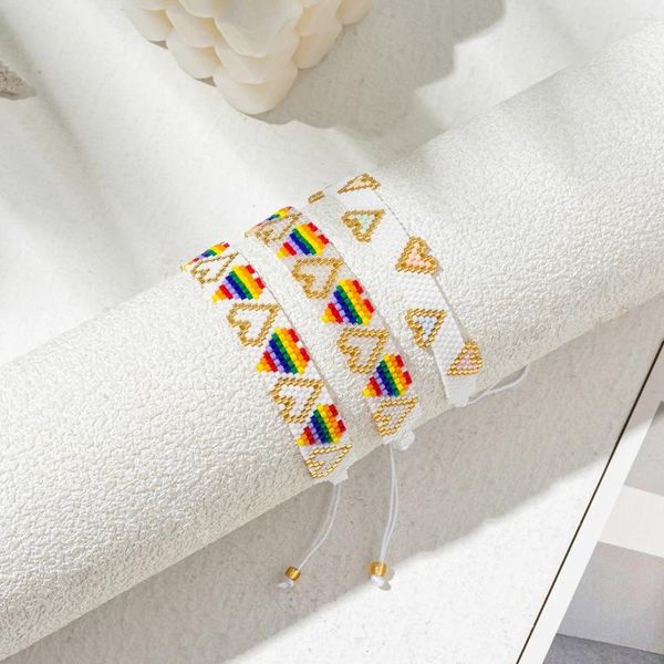 Strang ZHONGVI Regenbogen Herz Armband Für Mädchen Freundschaft Böhmen Miyuki Perlen Schmuck Frauen Mode Handgemachte Pulsera Großhandel