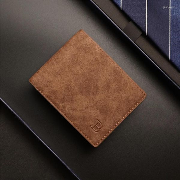 Carteiras 1 PC Men vintage Men Wallet Short Lear