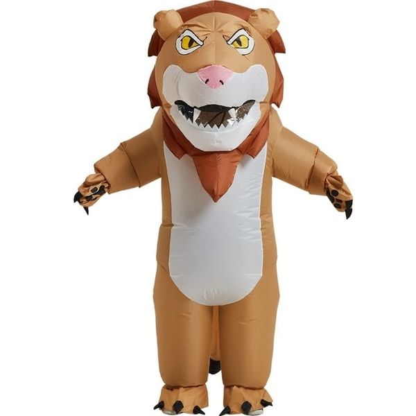 Costume da mascotte di Halloween per adulti divertenti cartone animato animale da bambola da bambola per leone full body abbigliamento gonfiabile