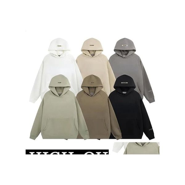 Erkek Hoodies Sweatshirts Ess Hoody Erkek Kadınlar Sıradan Spor Serin 2023 Baskılı Büyük Boy Hoodie Fashion Hip Hop Sokak Kazak Re Dhkso