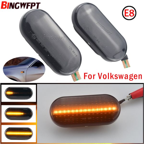 2PCS Led Dynamische Seite Marker Blinker Licht Sequentielle Blinker Licht Für VW Golf 3 4 MK3 MK4 Passat 3BG Polo 6N 9N Bora Vento