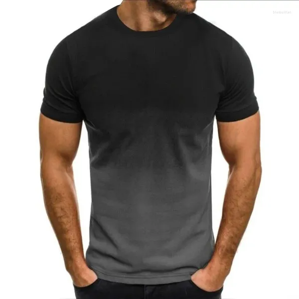 Herren-T-Shirts dünne lose Kurzarm Sommer T-Shirt Mode Gradient Serie Jugendkleidung 3D-Druck O-Neck große Tops