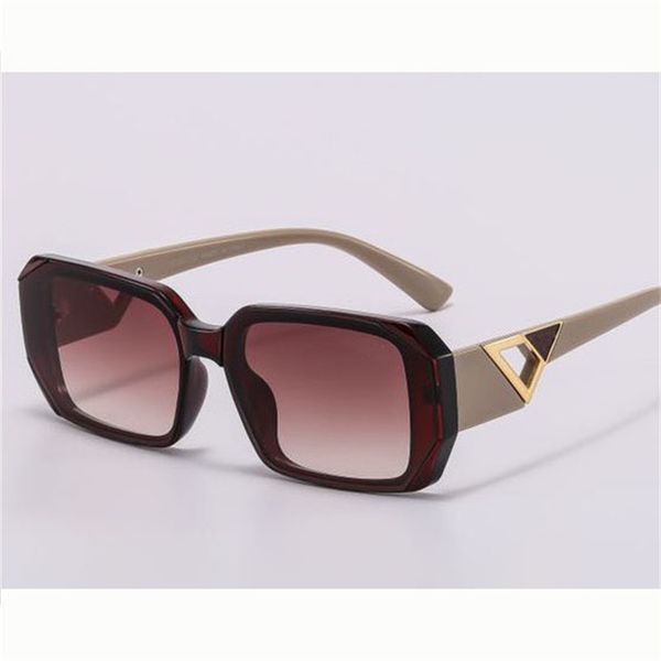 Luxuriöse Designer-Sonnenbrille für Männer und Frauen, geschnittene Eckrahmen, Sinn für Design, Metalldreieck, quadratischer Sonnenschutz, Augenschutzbrille