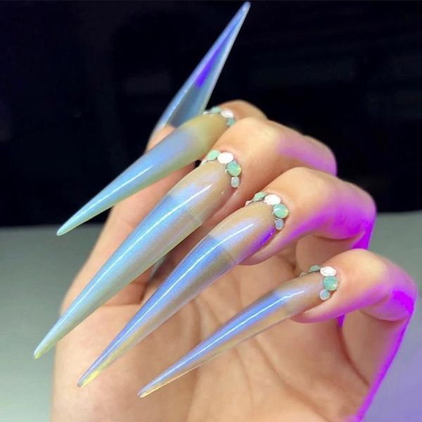 Falso unhas 120pcs/saco dicas de unhas extra longa de estiletto abds naturais finos estendendo -se para acessórios