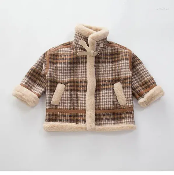 Giacche 2023 Abbigliamento invernale per bambini Ragazzi e ragazze Cappotto morbido in peluche monopezzo Piccolo bambino medio caldo Top alla moda