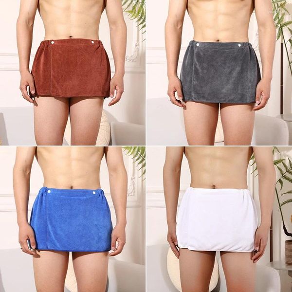 Мужская одежда для сна мужчина сексуальные днищики для сна, микрофибры пижамы мужская ночная шорты для ванны полотенце боковые сплит -халат брюки мягкие густые