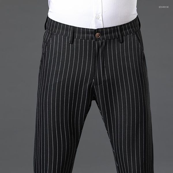 Мужские брюки 2023 Осенний мужской бизнес -бизнес прямой тонкий классический стиль черный красный серый растяжение мужской бренд одежда бренда