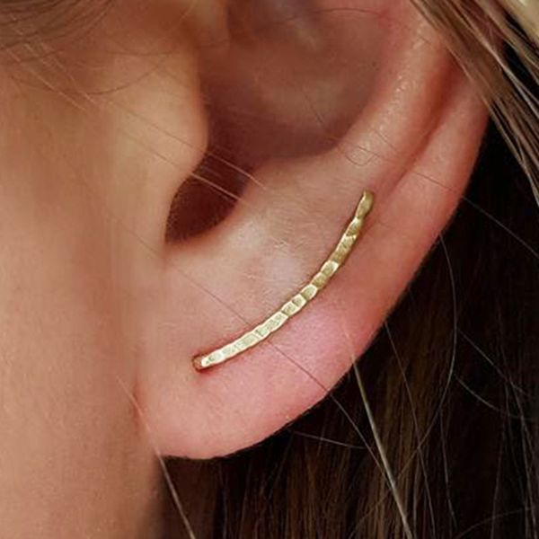 Ear Cuff Real 925 Silber Ear Climber Ear Cuff Gold Handmade Hammered Jewerly Minimalist Pendientes Oorbellen Boho Ohrringe für Damen 230425