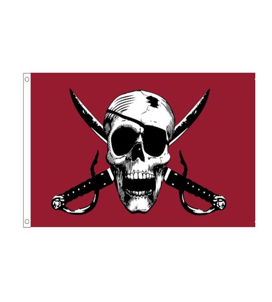Череп Гигантский флаг Пиратский флаг 3x5 футов Череп пирата с двумя крестообразными флагами 90x150 см для украшения дома или лодки 8867702