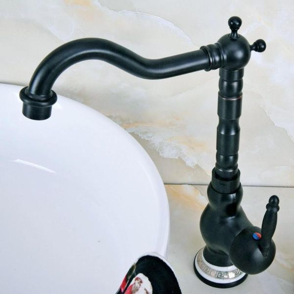 Torneiras de cozinha Base de cerâmica de bronze de óleo preto Base de cerâmica Banheiro Pia de banheiro FAUCET FAUCET FURO DO FURO MISTRO DO MISTRO TAP ANF660