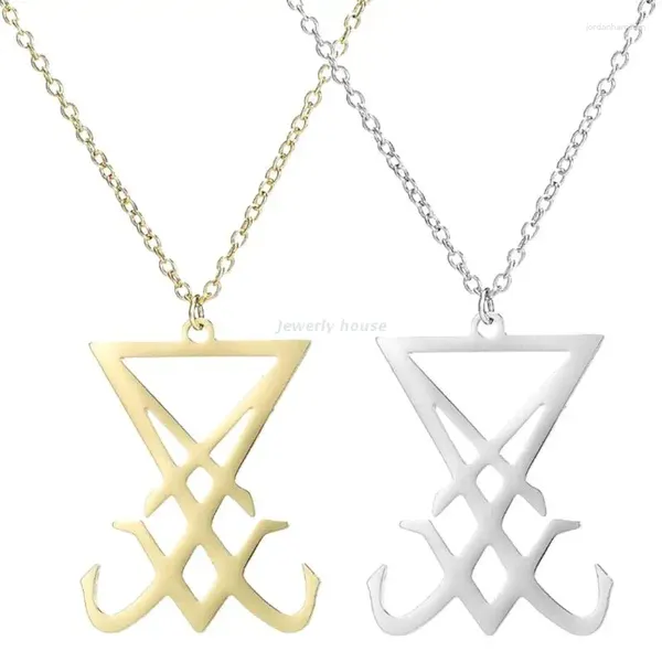 Ожерелья с подвесками, символ сатаны, ожерелье с символом Люцифера, цепочка в стиле хип-хоп, ювелирные изделия с дьяволом, модные аксессуары, нержавеющие LXAE