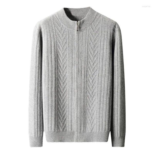 Herrenpullover Herbst- und Winterwollpullover Rundhalsausschnitt, dünner Strick, einfarbige Basis mit Kaschmir-High-End für Männer