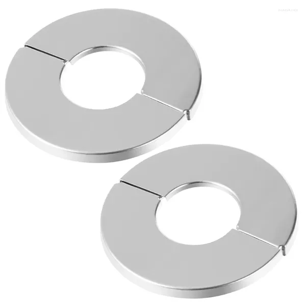 Torneiras de cozinha 2 pcs tampa decorativa de aço inoxidável tubo de água placa de vaso sanitário tampas de parede chuveiro flange substituição bypass