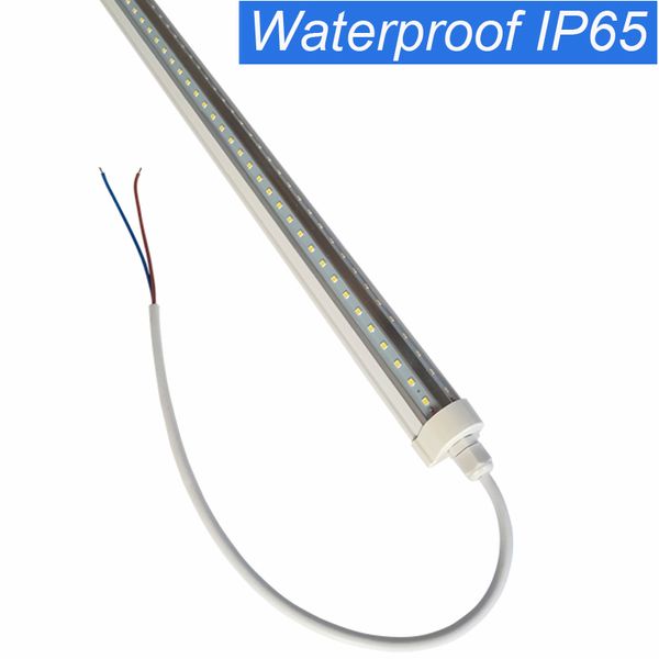1.5M IP65 Tubo PC impermeabile Lampada tubo LED con coda di cavo Illuminazione pubblicitaria resistente agli urti 48w Led Tri Proof Light 2FT 3FT 4FT 5FT 6FT 8FT usalight